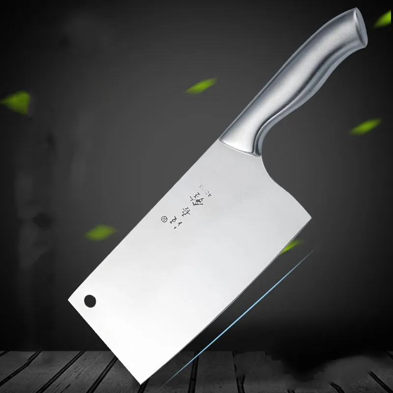 WWQ Full Stainless Steel Chinese Style Chef Knife Home Kitchen Slicing Knives Cutting Meat Vegetable Fish Knives Cleaver Slicer