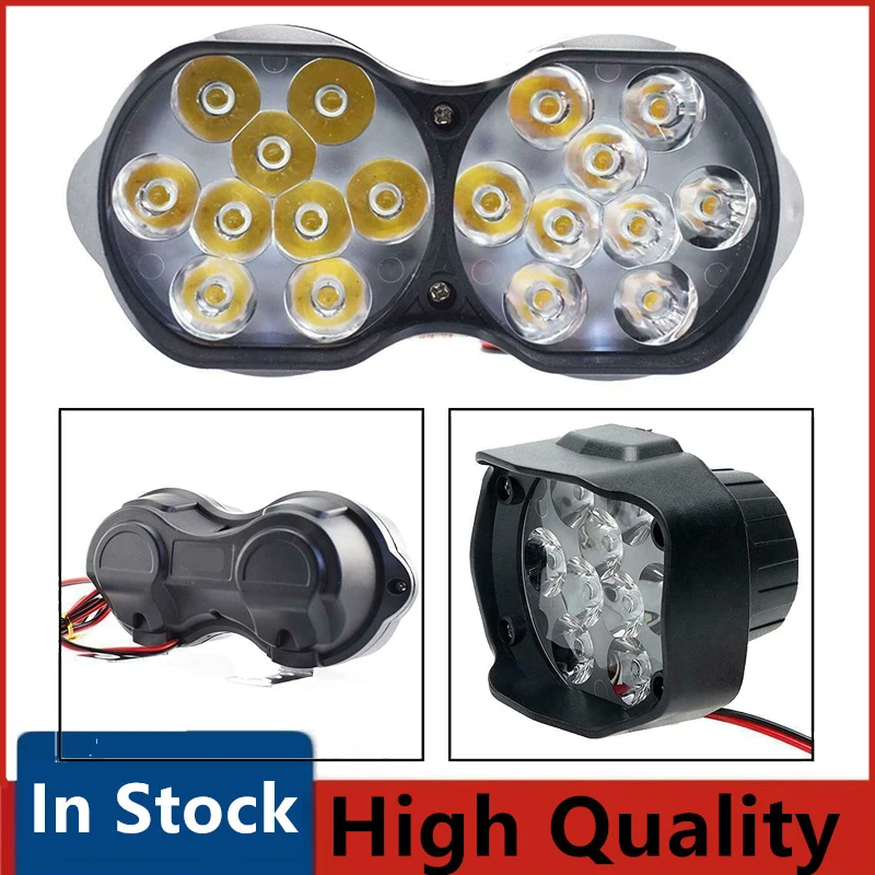 

1pc 18 LED Motorcycle Headlight 30W 3000LM Moto Light Assembly Spotlights Motorbike Lighting 6500K White 9-85V Waterproof Tool
