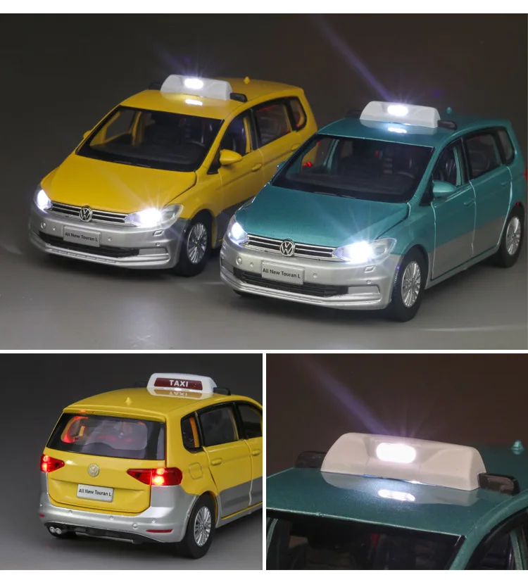 Модель автомобиля 1:32 touran Taxi Shanghai, открытая дверь, детская игрушка, детские игрушки, коллекция подарочных игрушек для мальчиков