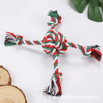 

Cotton Rope Toys Pet Bite-Resistant Pet Toy Christmas Color Training Dog Toy