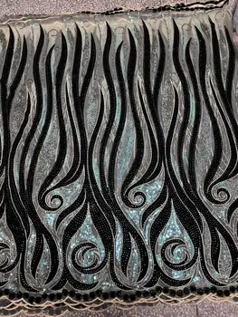 

2020 New Gold Hot Selling Sequins African French Velvet Lace Fabric With Sequins High Quality Nigerian Lace Fabrics For Wedding