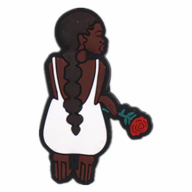 1pcs Black Couple Shoe Charms Tears Anti Croc JIBZ Accessories Designer Black Girls Rule Clog Shoes Buckle Soft PVC BLM Charm K