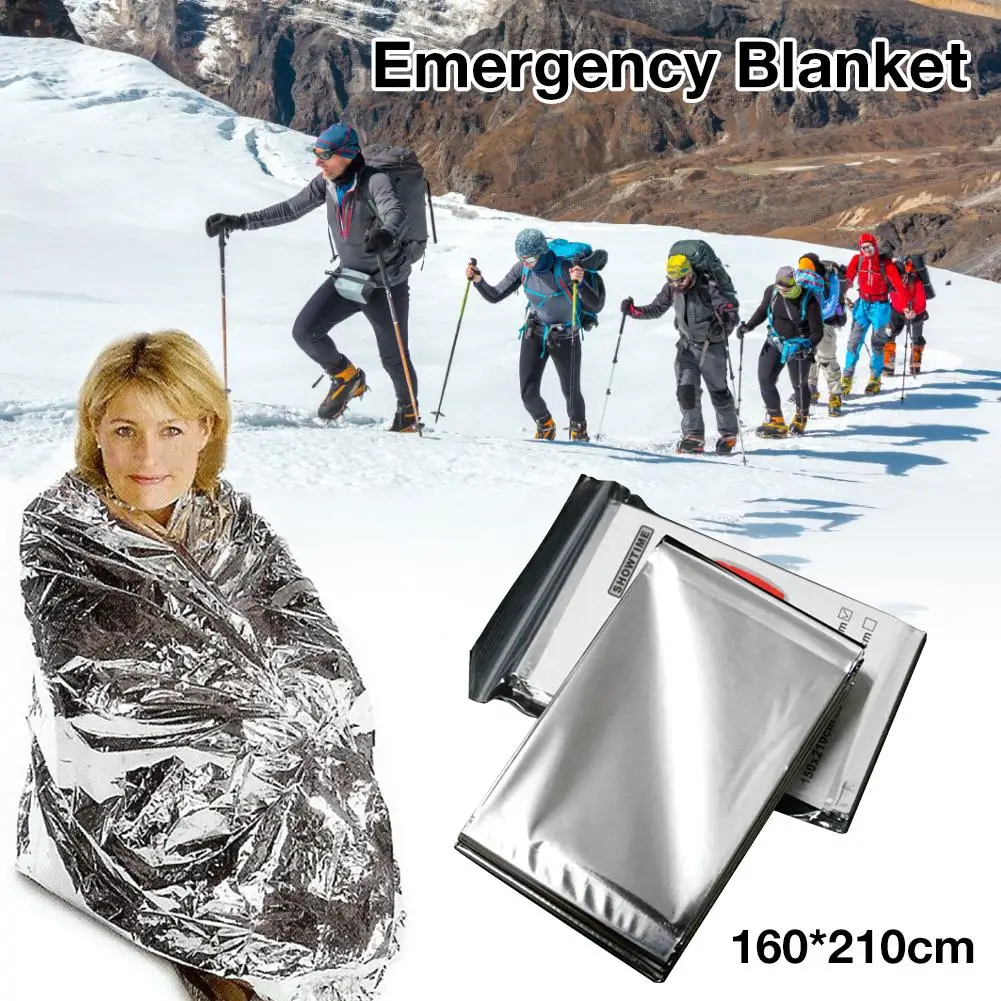 160*210CM Blanket Tear Resistant Windproof Sun Protection Thermal Insulation Blanket For Outdoors Hiking Survival First Aid