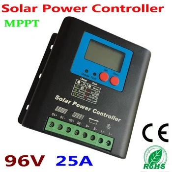 

25A 96V MPPT Solar Charge Controller, Home Use 96V Battery Regulator 25A for 2400W PV Solar Panels Modules, LED&LCD Display