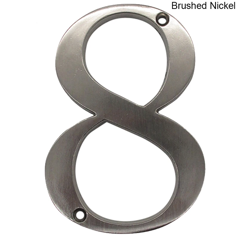 Brushed Nickel 4&quot 101mm Height House Number Door Address Digits Zinc Alloy Screw Mounted Big Mailbox Sign #8 | Обустройство дома