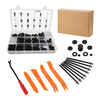 

415x Plastic Rivets Kit for Chrysler Ford Removal Tools Bumper Clips Auto Fasteners Car Fender Door Trim Panel Retainer Push Pin