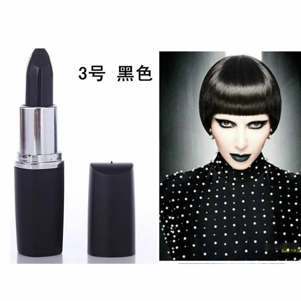 8 color matte lipstick black punk wind goth velvet waterproof durable - Цвет: 3 Black