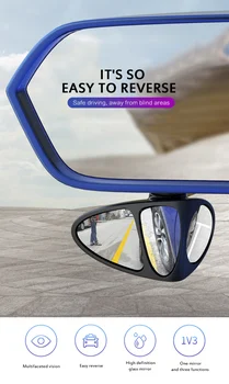 

3 In1 Car Blind Spot Mirror Wide Angle Mirror 360 Rotation Adjustable Convex Rear View Mirror View Front Wheel Mirror TXTB1
