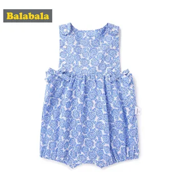 

Balabala Newborn baby clothes 2020 summer baby bodysuit pajamas outfit sleeveless comfortable and safe