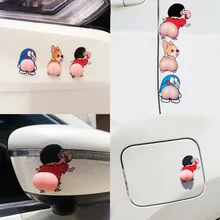 Car Sticker Car Door Anti-Collision Rubber Strips Silicone Cute Butt Bumper Sticker Cartoon Anti-Scratch Door Rearview Mirror