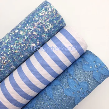 

Mini Roll 30x134CM Chunky Glitter Leather, Stripes Synthetic Leather, Lace Glitter Fabric For Making Bows LEOsyntheticoDIY SK310
