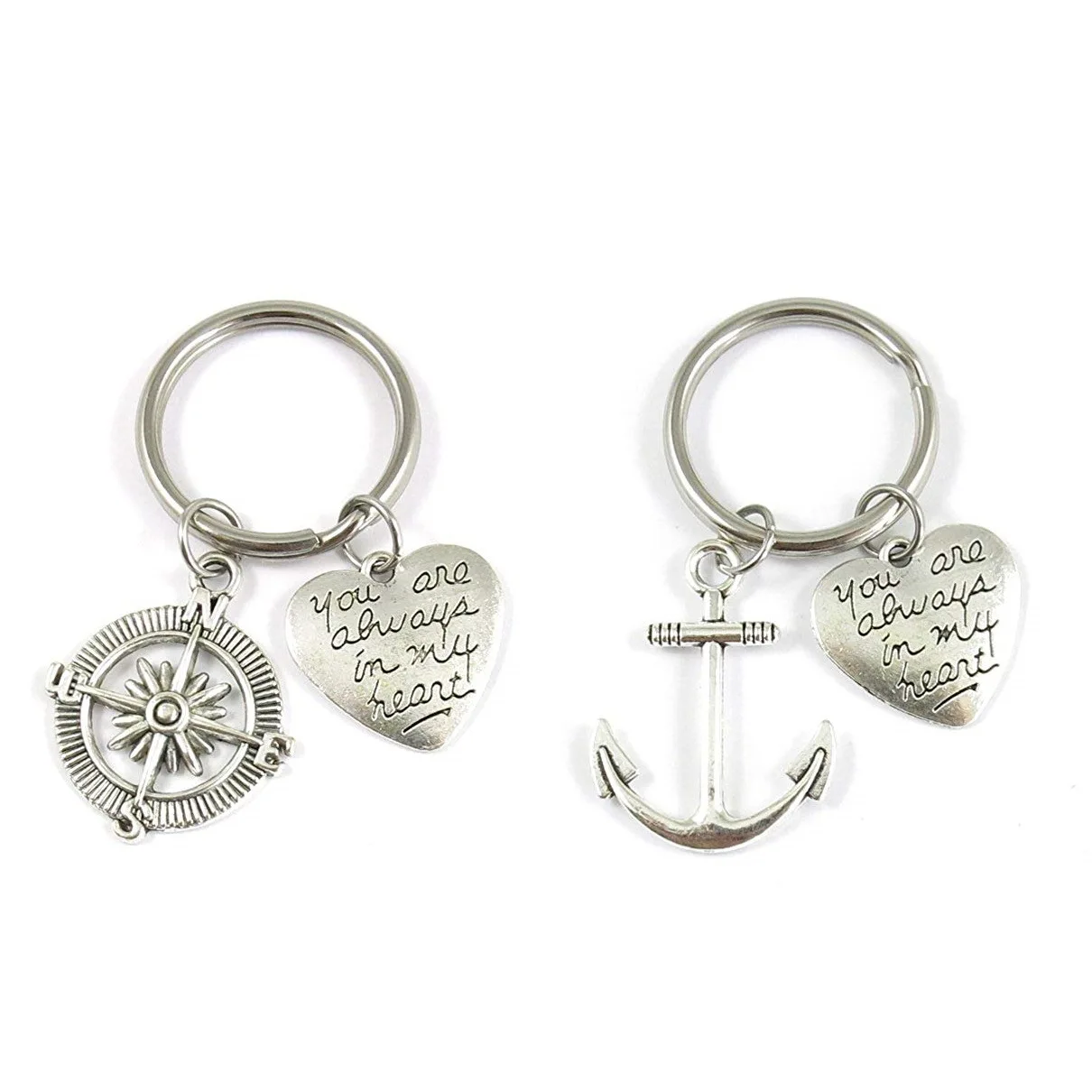 Европа и Америка вы всегда в моем сердце Тао сердце · траех Син лодка компас якорь брелоки для пар