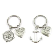 Европа и Америка вы всегда в моем сердце Тао сердце · траех Син лодка компас якорь брелоки для пар