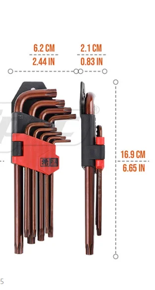 Medium torx end Hi-Spec 9 шт ключ трещетка шестигранник шестигранники набор инструментов набор ключей наборы ключей наборы ключей набор шестигранников - Цвет: Medium torx end