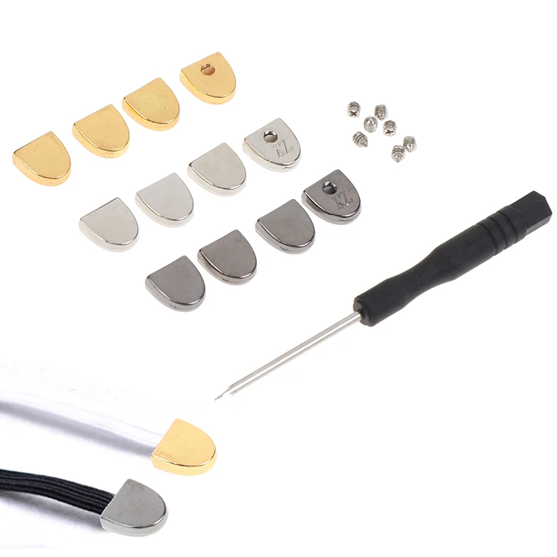 4pc/set Metal Shoelaces Tips Metal Lace Lock DIY  Silver Gold Black Sneaker Kits Head No Tie Shoelaces Accessories