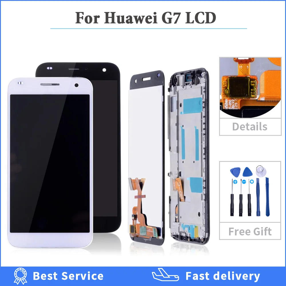 

High Quality For Huawei G7 LCD Touch Screen with frame For Huawei G7-L03 G7-L01 Display Digitizer Assembly Replacement Parts 5.5