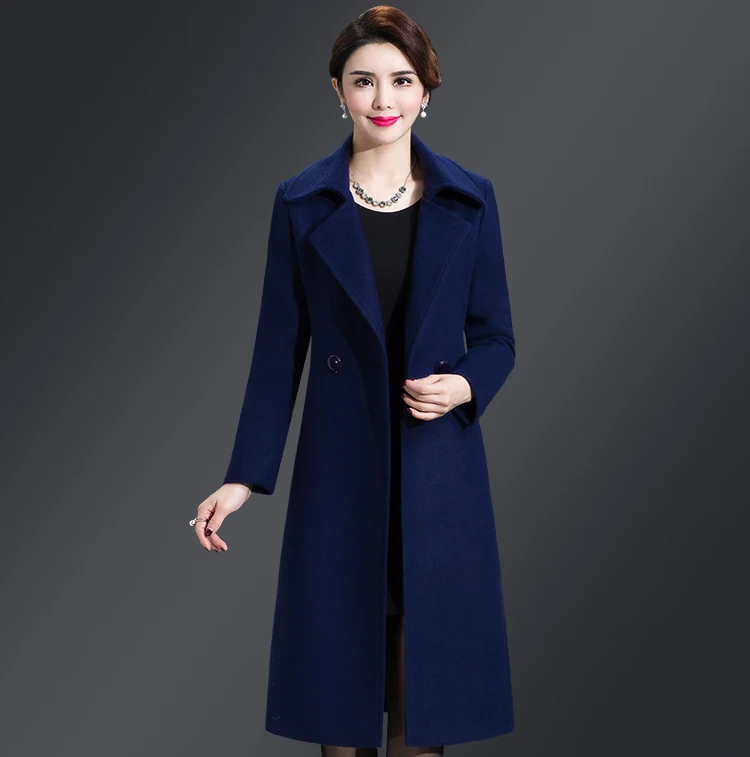 New Women Wool Blends Long Coat Autumn Winter 2021 Fashion Sashes Woolen Jacket Slim Outerwear Female New Women Wool Blends Long Coat Autumn Winter 2021 Fashion Sashes Woolen Jacket Slim Outerwear Female