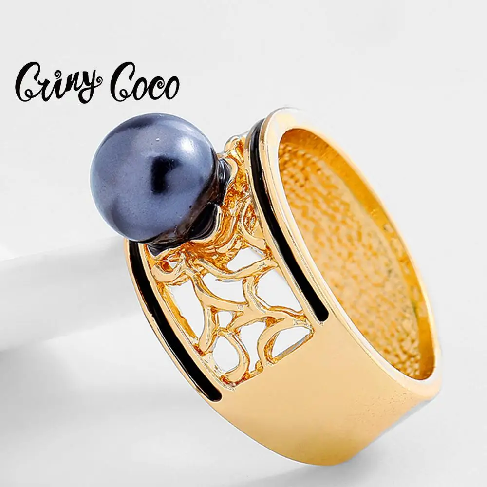 Женское Гавайское кольцо Cring Coco Трендовое из Микронезии Золотое металлическое