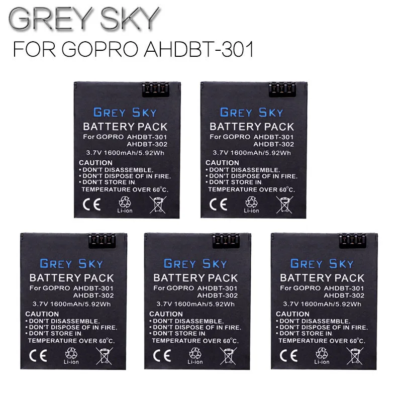 GoPro hero 3 hero 3+ hero 3 hero 3+ батарея+ ЖК двойное зарядное устройство для go pro AHDBT-301 аксессуары для экшн-камеры - Цвет: 5 battery