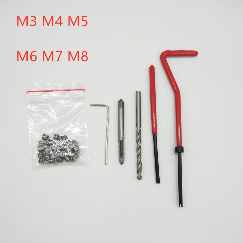 25pcs Metric Thread Repair Insert Set Kit M4 Helicoil Car Auto Coil