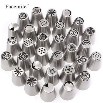 

31pcs Russia Nozzle Suit One Forming Seamless Stainless Steel Cake Piping Tool