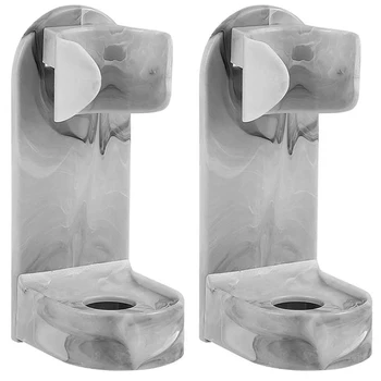 

2 PCS Electric Toothbrush Holder Marble Pattern Universal Bathroom Shelf Wall Mount Plastic Toothware Storage Stander