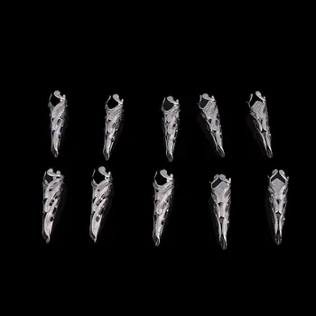 

10Pc Antique Silver Flower Carved Resin Crystal Pendulum Bead Cap Jewelry Making