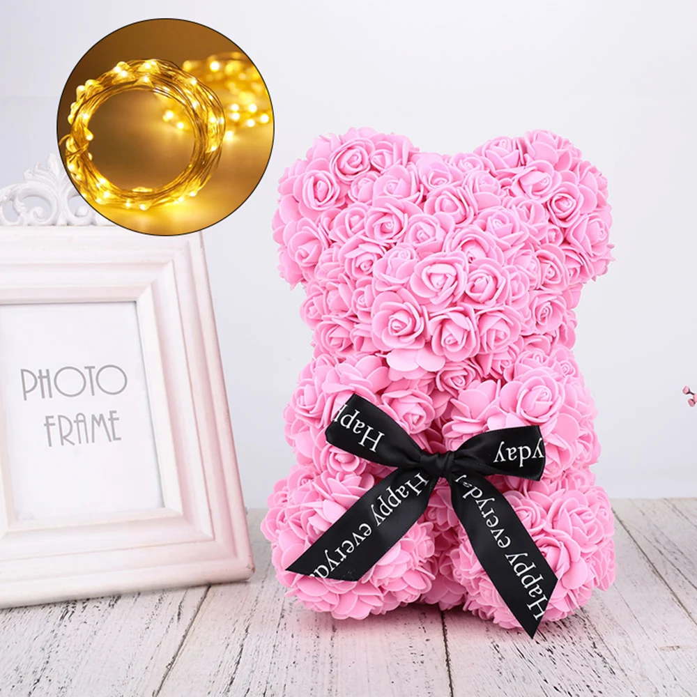 Прекрасная романтическая игрушка из пеноматериала украшения День Святого Валентина имитация розы упаковка для подарка с медведем Свадьба Любовь девушка день рождения медведь куклы