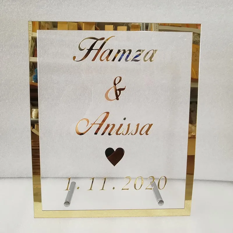Personalized Wedding Couple Names Sign Mirror Acrylic Frame Names Welcome Guests Word Signs Wedding Party Decor Favor