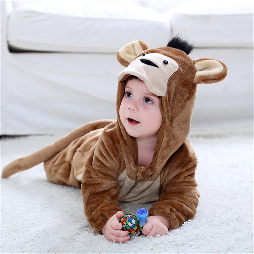 Animal Monkey Kigurumi Baby Winter Wear Festival Costume 1-3 Years Children Kid Cosplay Suit Funny Animal Onepiece Fantasia Animal Monkey Kigurumi Baby Winter Wear Festival Costume 1-3 Years Children Kid Cosplay Suit Funny Animal Onepiece Fantasia