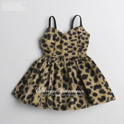 1PCS NEW Lovely Polka Dot/Leopard Slip Dress for Blyth, Holala Doll Clothes Shirts Outfits Accessories - Цвет: Dress Color-3
