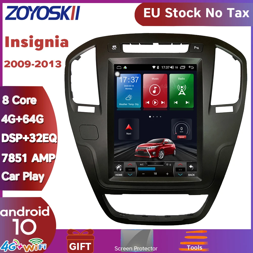 ZOYOSKII Android 10 10.4 inch vertical screen Tesla style car gps multimedia radio navigation player for Opel insignia 2009 2013|Car Multimedia Player| - AliExpress