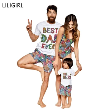 

Family Matching Swimsuits Summer Dad Mother Daughter Clothes Sets Mommy And Me Swimsuit Family Look Sea Clothing Suit Outfits