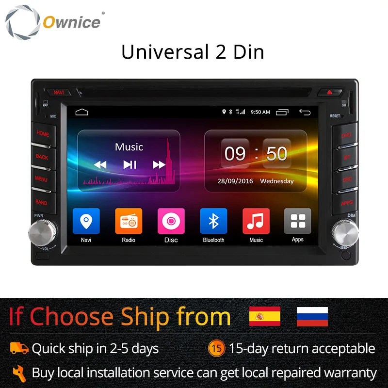 Универсальный автомобильный DVD плеер Ownice C500 2 din Android 6 0 Восьмиядерный GPS Wi Fi BT радио