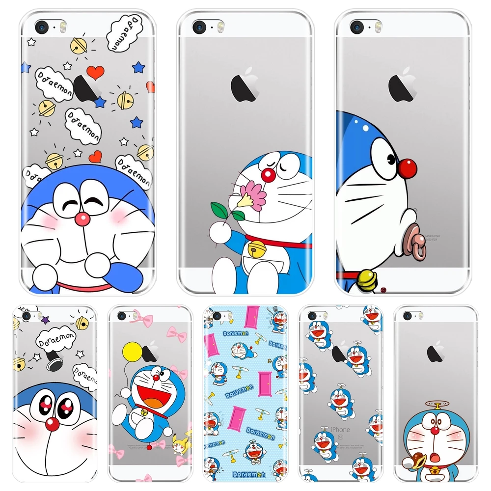 ТПУ задняя крышка для Apple iPhone 5C 5S SE 5 S Doraemon Kawaii японский милый мягкий силиконовый чехол для телефона для iPhone 4s 4 S