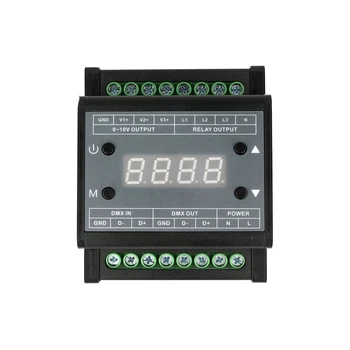 

LEDLUX DD5303 controller DMX Led Dimmer with signal 0-10V signal converter from DMX512 to 0-10V DIN rail