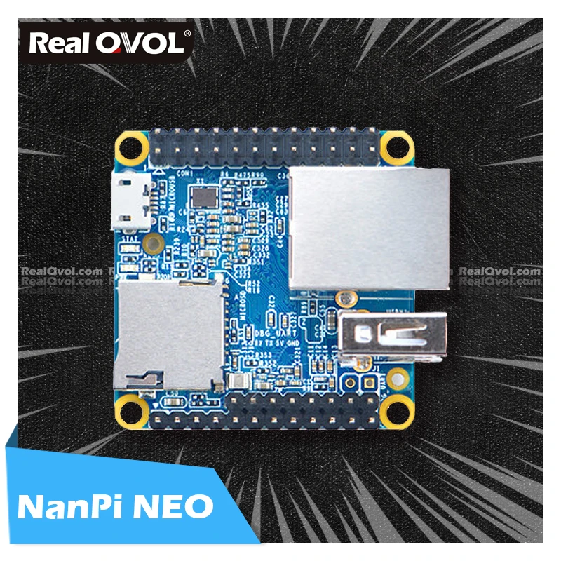 RealQvol FriendlyELEC NanoPi NEO LTS 256 МБ/512 Мб Allwinner H3 четырехъядерный Cortex A7 работает с Ubuntu core U boot