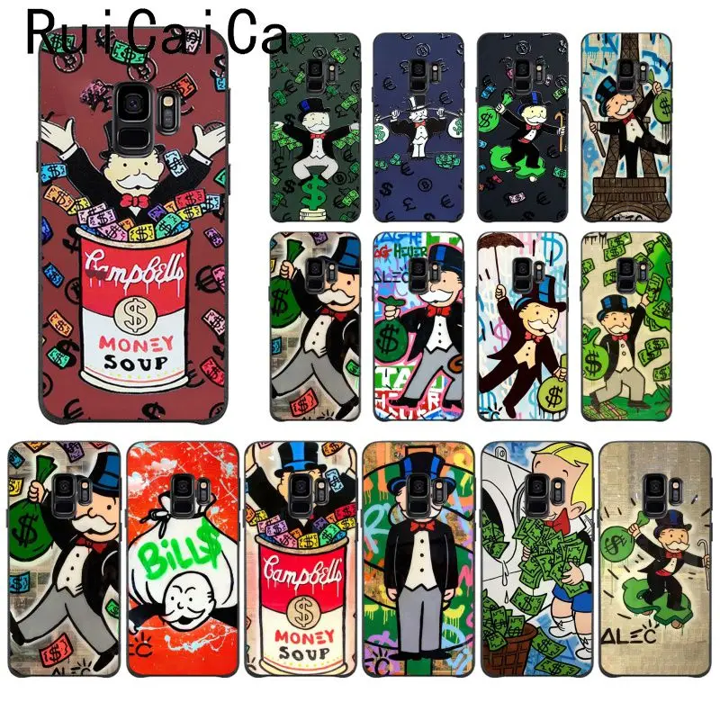 

Ruicaica Cartoon Dollar Monopoly Soft Silicon Black Phone Case for Samsung Galaxy S9 plus S7 edge S6 edge plus S10 S8 plus cover