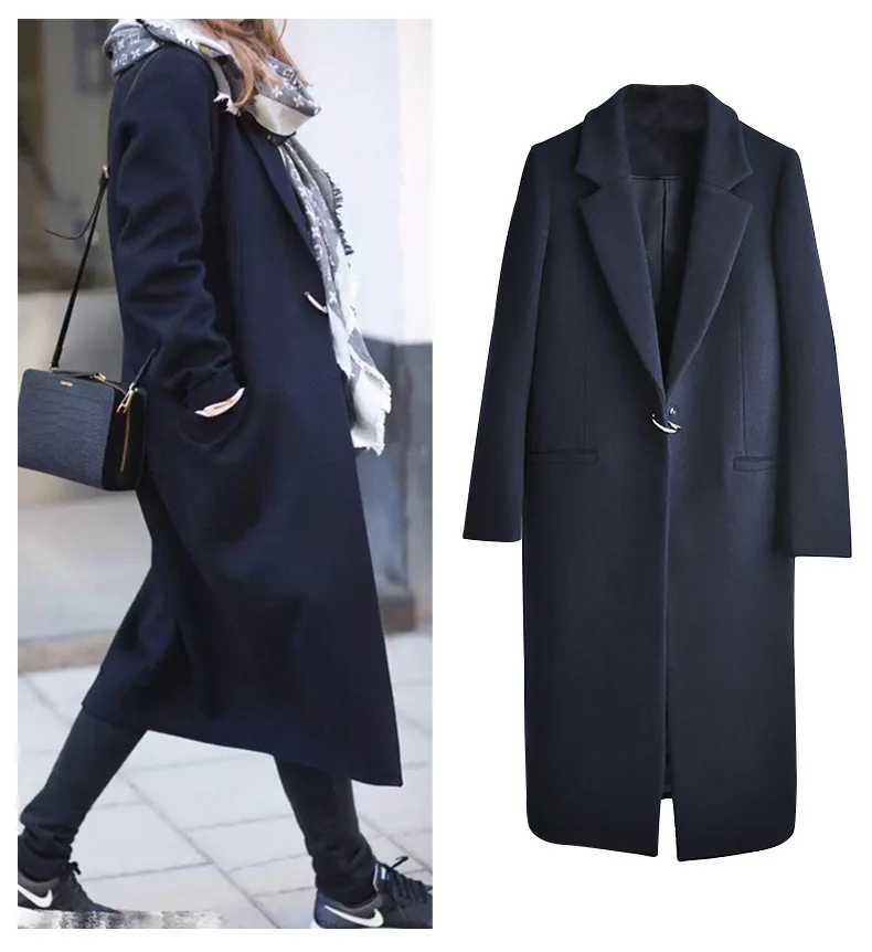 Günstige 2019 herbst und Winter neue frauen lange woll mantel grün armee woolen mantel weibliche lange abschnitt Koreanische version der mode mantel