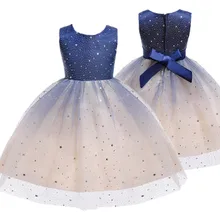 Christmas Dress For Girls Clothes Flower Pageant Birthday Party Sparkle Stars Princess Dress Girl Children Clothing 4-10 Years