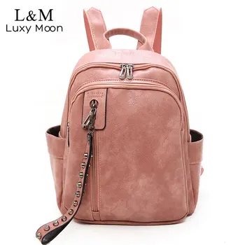 

2020 Women Multifunction Backpacks For Girls Sac School Bags Vintage Leather Backpacks Female Mochilas Black Rucksacks XA572H