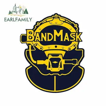 

EARLFAMILY 13cm x 10.6cm for Band Mask Yellow Cool Slogan Waterproof Surfboard Car Stickers Personality Trunk Bumper RV Decal