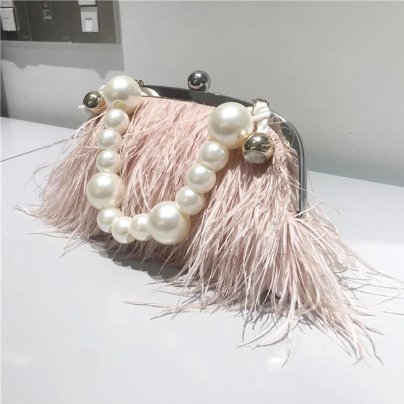 Feather 5 ☆ very popular Handbag Women Evening Crossbody Chain National products Bag Snake Ch Pearl