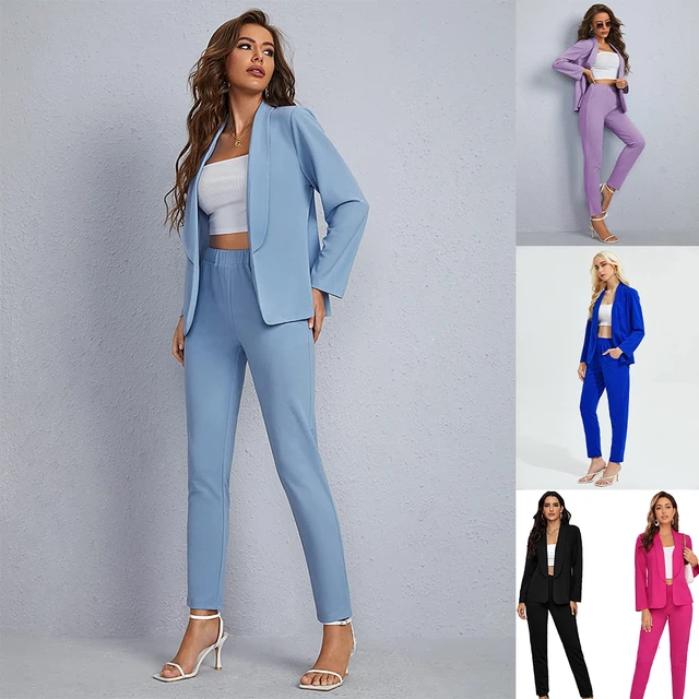 Women Sky Blue Slim Fit High-Rise Formal Trousers