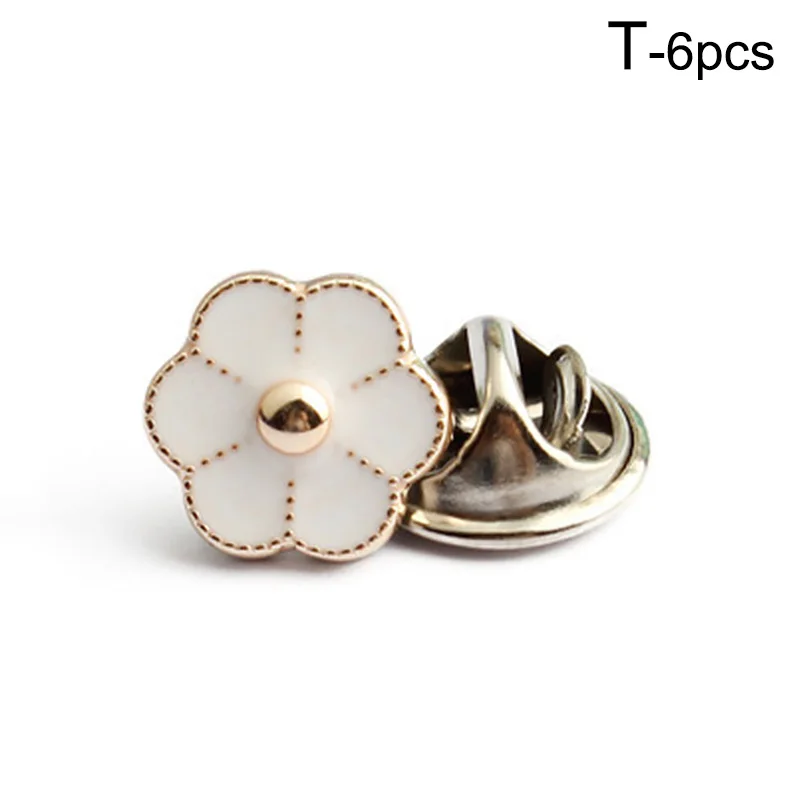 6Pcs/Lot Imitation Pearl Round Brooch Pins Button Women Trendy Sweater Collar Scarf Metal Badge Cufflinks Jewelry Accessories | Украшения и