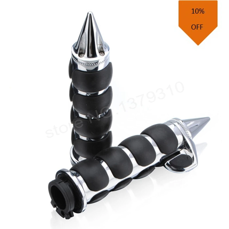 Новинка, 1 пара, 1 дюйм, хромированный резиновый руль для мотоцикла, рукоятки для Honda, Suzuki, Harley, Chopper, ручки