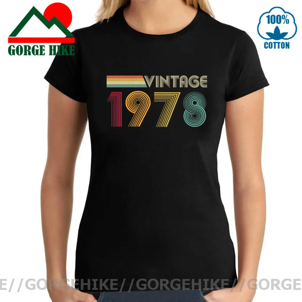 GorgeHike 40th подарок на день рождения женские футболки с коротким рукавом в винтажном