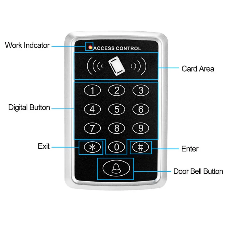 RFID Клавиатура система контроля доступа 10 шт. EM4100/TK4100 брелоки открывалка двери для домашней системы блокировки