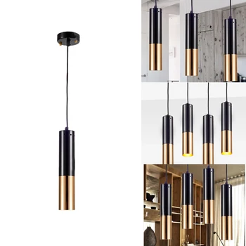 

E14 Single Head Bar Hanging Metal Tube Pendant Light Decorative Balcony Home Dining Hall Loft Restaurant Easy Install Modern