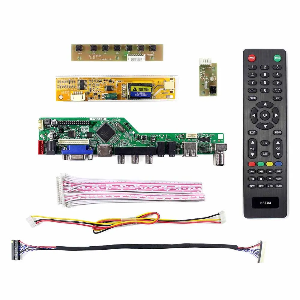 Latumab Board Kit for LP141WX3-TLP1 LP141WX3-TLP2 LCD LED 14.1 Screen Controller Driver Board 1280×800 TV+HDMI+VGA+USB (10)